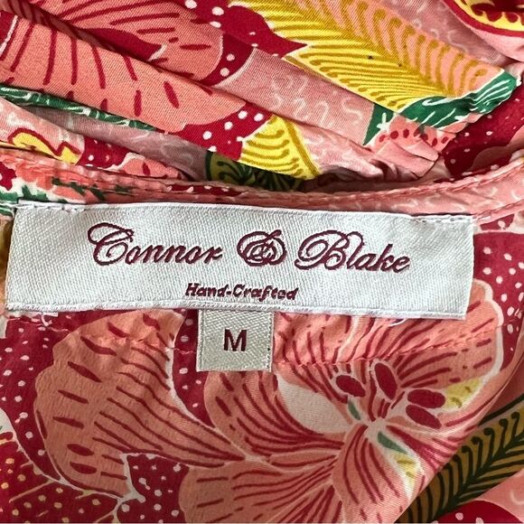 Connor & Blake Womens Floral Peasant Dress Size M Handmaid Beaded Boho Flowy - Picture 10 of 11